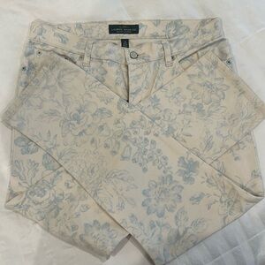 Lauren Ralph Lauren Jeans White Floral Denim Jeans size 10